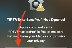 Zo kijk je IPTV op je pc, stap voor stap 27 macOS-waarschuwing dat IPTV Smarters Pro niet kan worden gecontroleerd op schadelijke software.