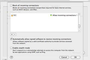 Zo kijk je IPTV op je pc, stap voor stap 29 macOS-firewallopties met Allow incoming connections voor VLC.