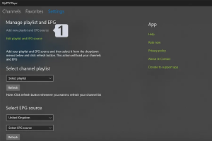 Zo kijk je IPTV op je pc, stap voor stap 31 MyIPTV Player-instellingen met Add new playlist and EPG source.
