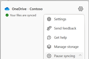 Zo kijk je IPTV op je pc, stap voor stap 38 OneDrive-menu met de optie Pause syncing om synchronisatie te pauzeren.