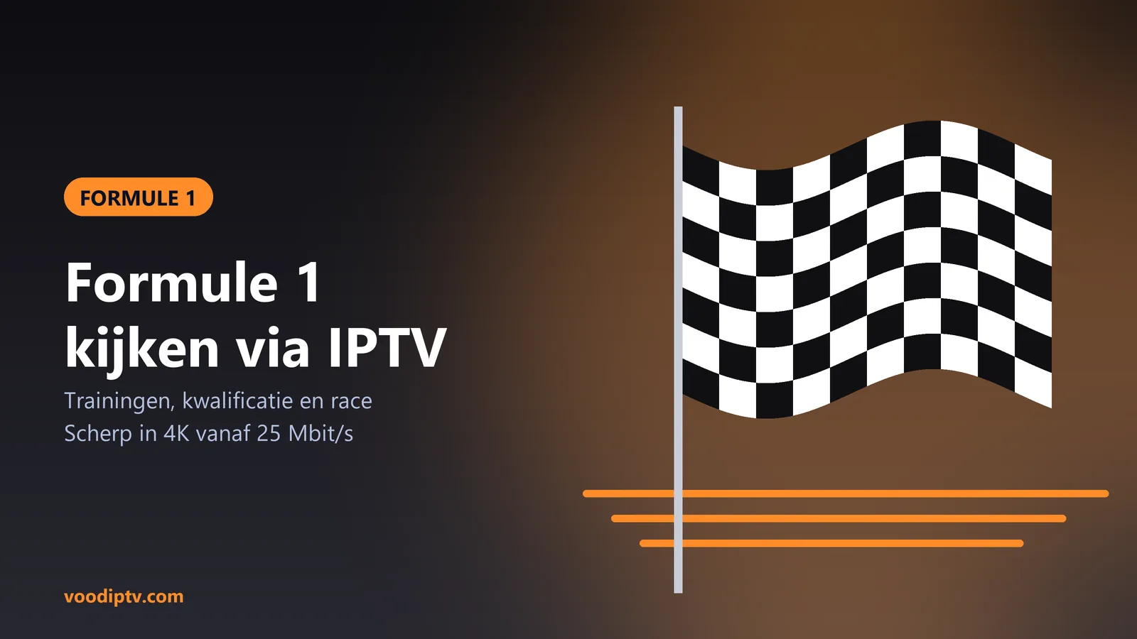 IPTV voor sport: alle sport live kijken in één abonnement 6 Formule 1 kijken via IPTV in 4K, geblokte vlag