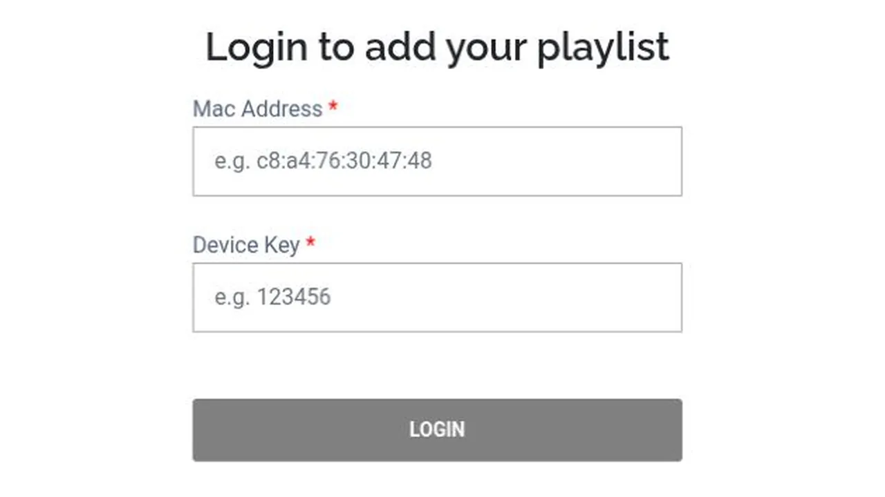Welke IPTV-app voor LG Smart TV (webOS) kies je? 12 Inlogscherm om een playlist te koppelen met MAC-adres en apparaatsleutel