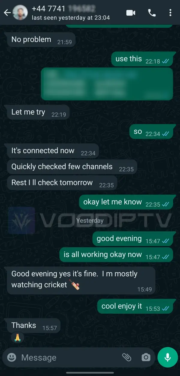 IPTV Nederland 9 VOOD IPTV klantreview via WhatsApp 1