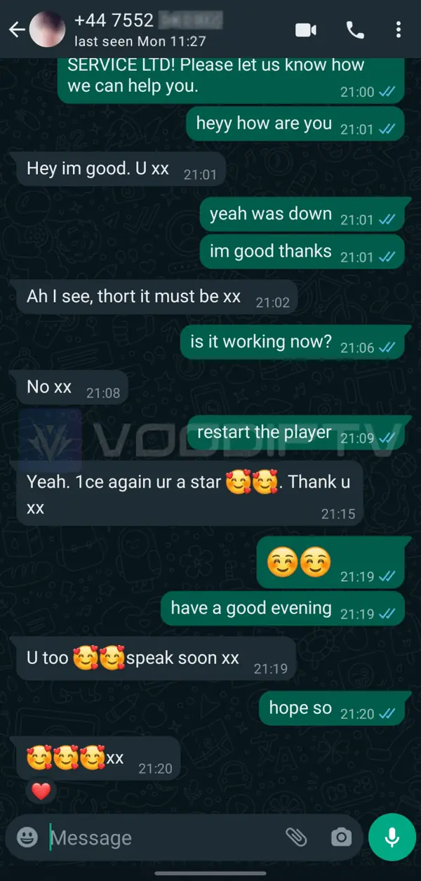 IPTV Nederland 10 VOOD IPTV klantreview via WhatsApp 2