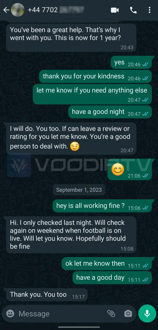 IPTV Nederland 13 VOOD IPTV klantreview via WhatsApp 5