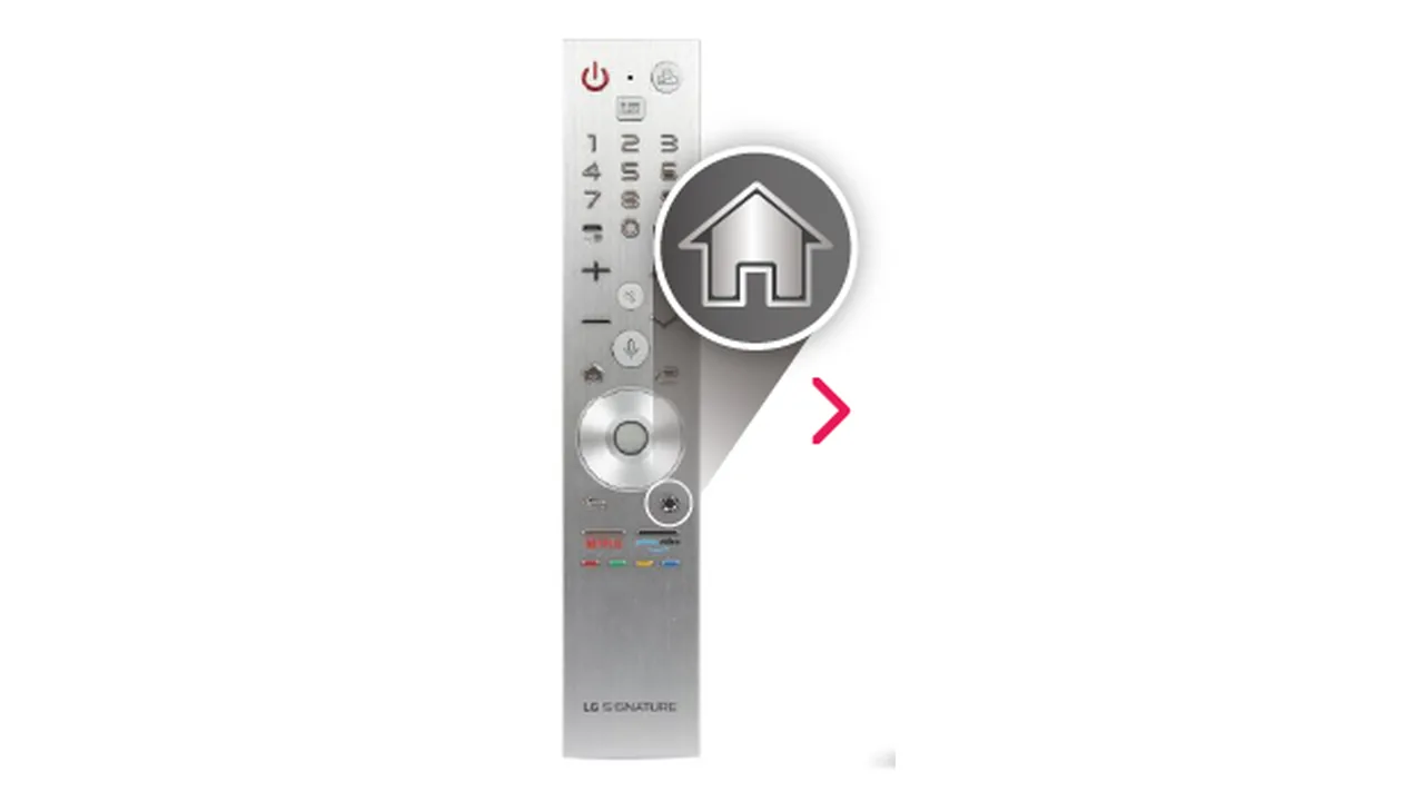 Welke IPTV-app voor LG Smart TV (webOS) kies je? 7 Home-knop op de afstandsbediening van een LG-tv