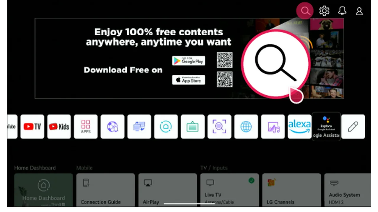 Welke IPTV-app voor LG Smart TV (webOS) kies je? 9 Zoekicoon in de LG Content Store om een IPTV app voor LG te vinden