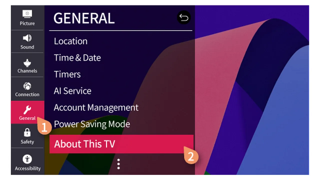 Welke IPTV-app voor LG Smart TV (webOS) kies je? 3 Menu Algemeen met de optie Over deze tv op een LG-tv